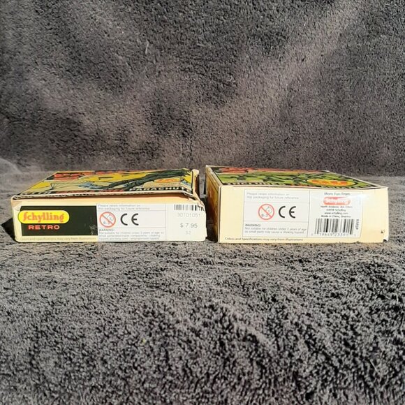 Schylling Retro WWII Toy Soldiers – 60 Pieces & Paratrooper Box Worn Lot(2) - Picture 4 of 5